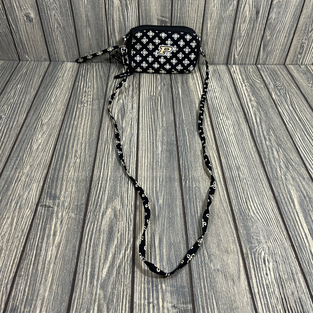 Vera Bradley Crossbody Purse Wallet Black Purdue University Quilted Travel Small - Picture 8 of 8